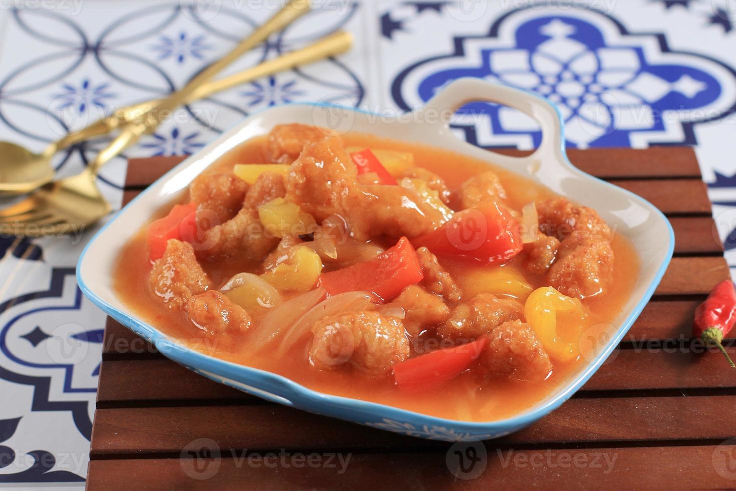 Sweet and Sour Chicken, Stir Fry Chinese Chicken Dish 17186950 Stock Photo at Vecteezy