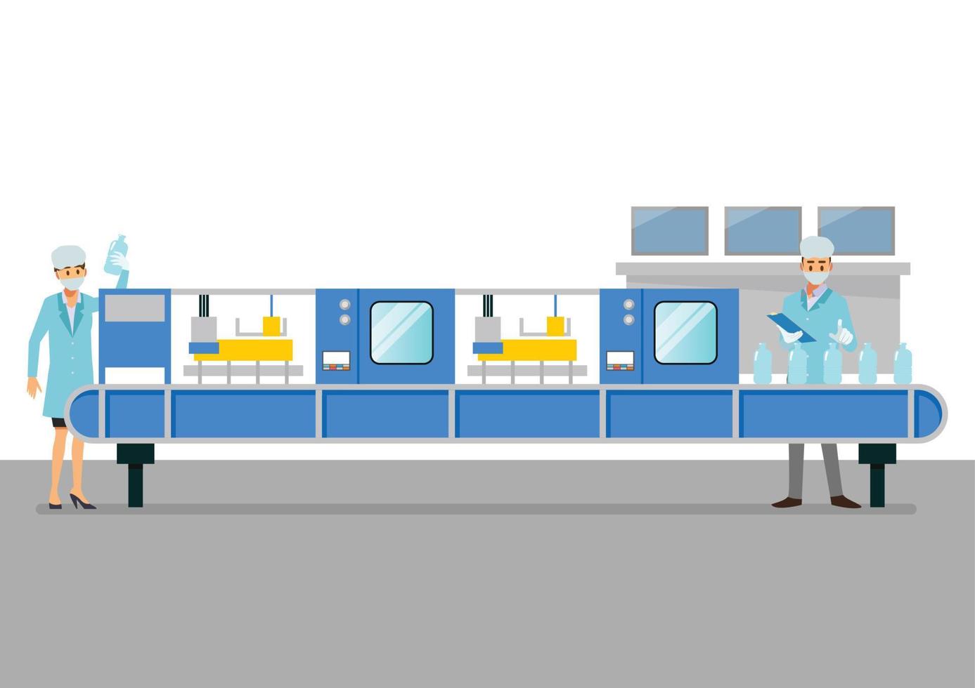 Automation belt machine in smart factory industrial vector