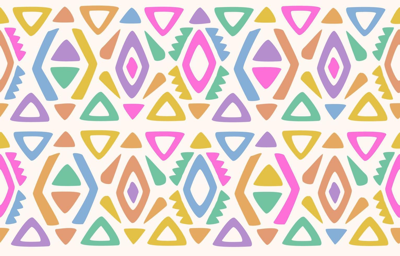 patrón sin costuras ikat. Fondo de bordado tradicional indio africano tribal geométrico vectorial. moda bohemia. tela étnica alfombra batik ornamento chevron textil decoración papel pintado vector