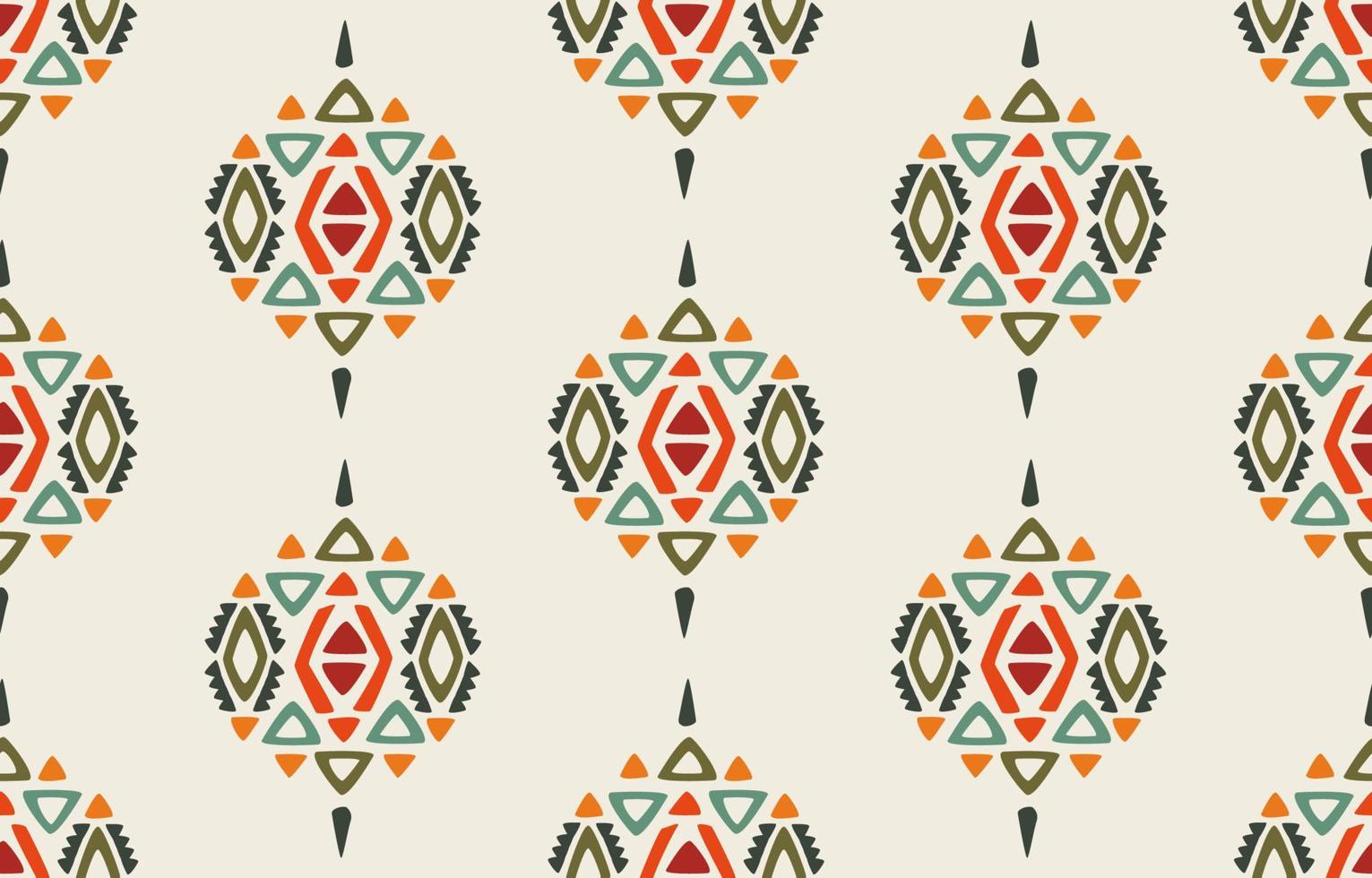 Ikat seamless pattern. Vector geometric Tribal African Indian traditional embroidery background. Bohemian fashion. Ethnic fabric carpet batik ornament chevron textile decoration wallpaper