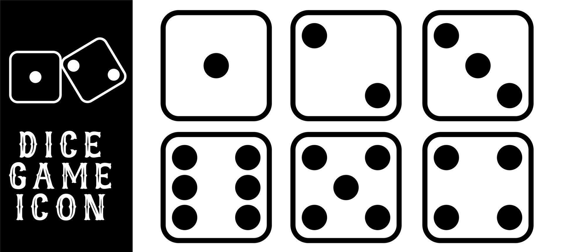 dice game black icon set. very suitable to complete the icon on your