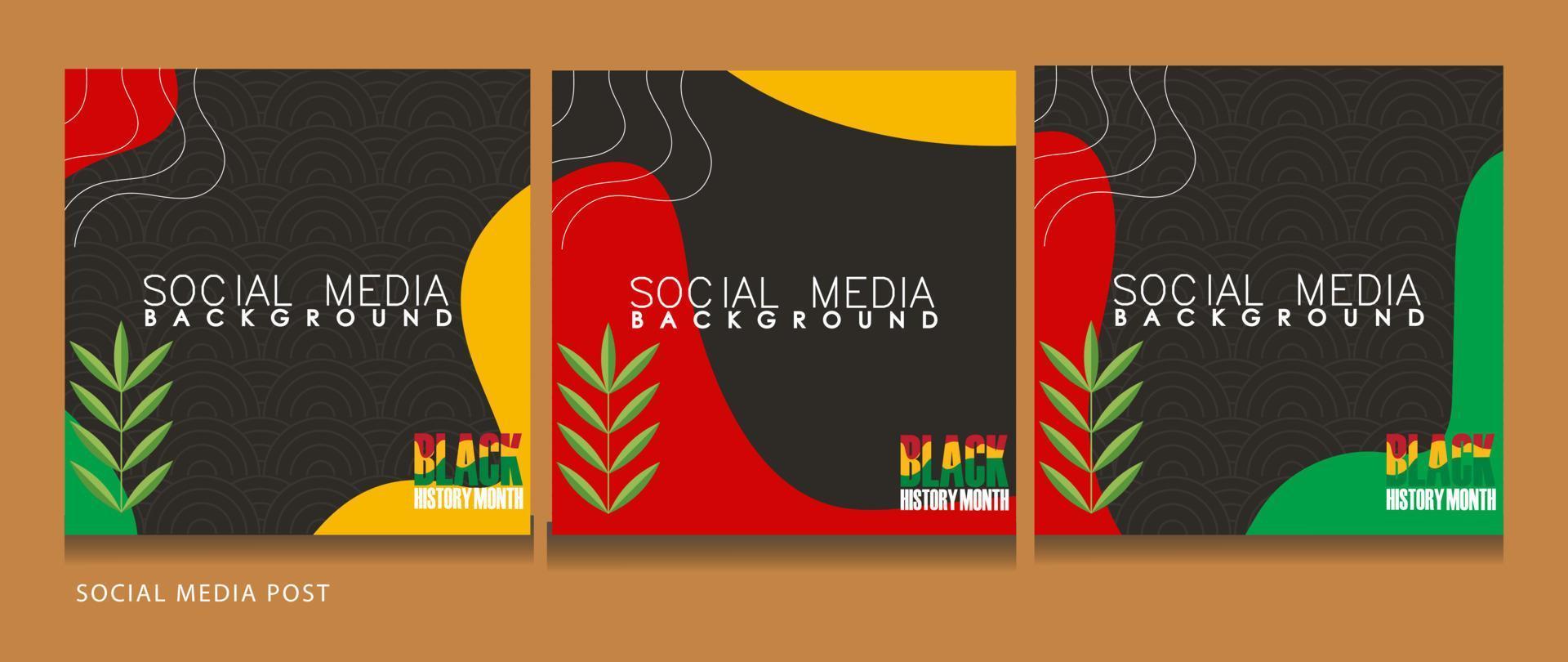 a set of social media banners for the black history month event. vector