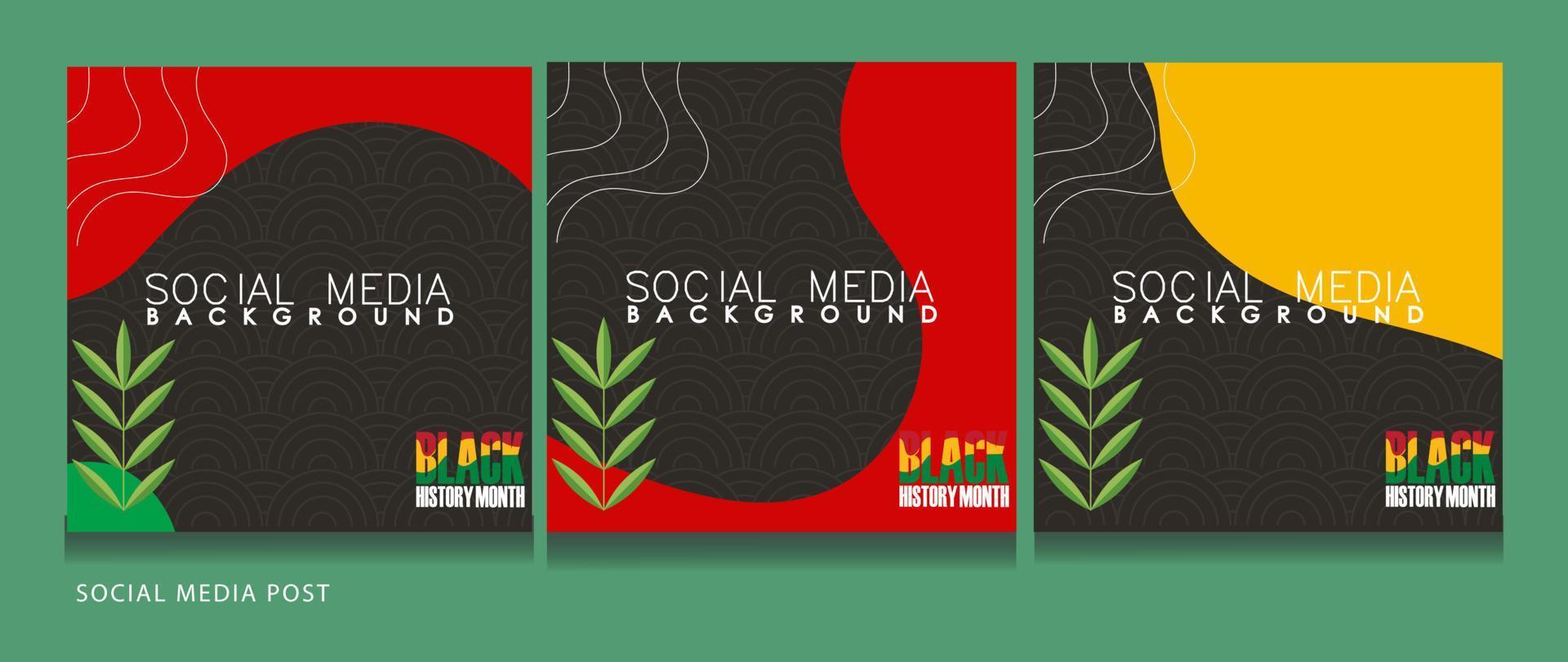 a set of social media banners for the black history month event. vector