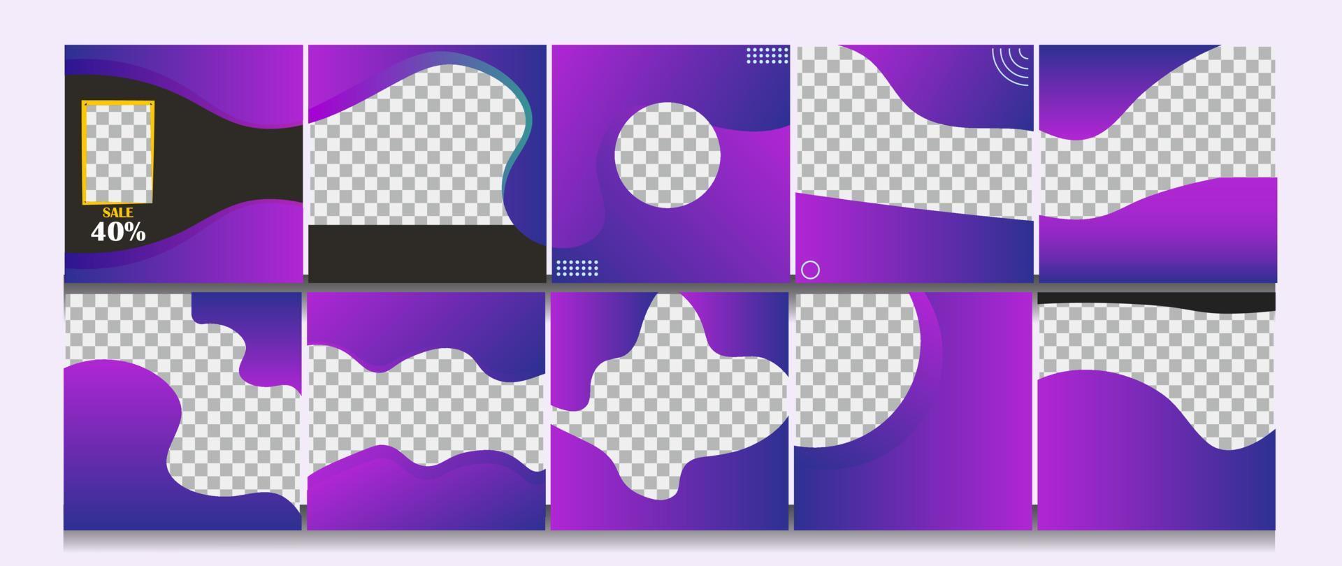 set of banners with full color gradient, vector illustration