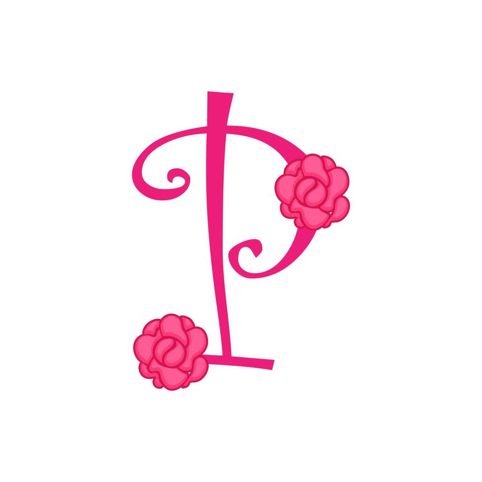 tipografía vector ilustración san valentín, flor, amor en color rosa.