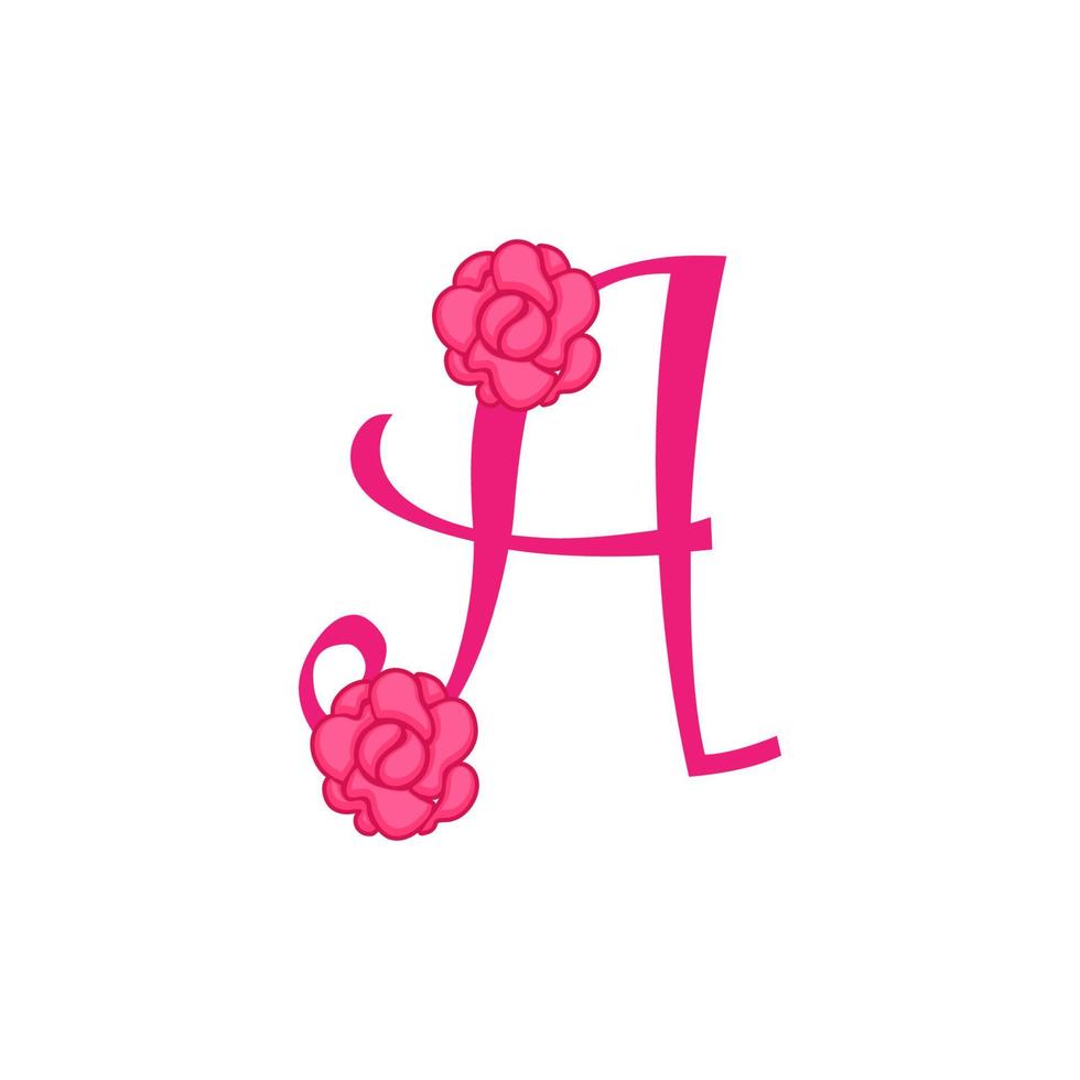 tipografía vector ilustración san valentín, flor, amor en color rosa.