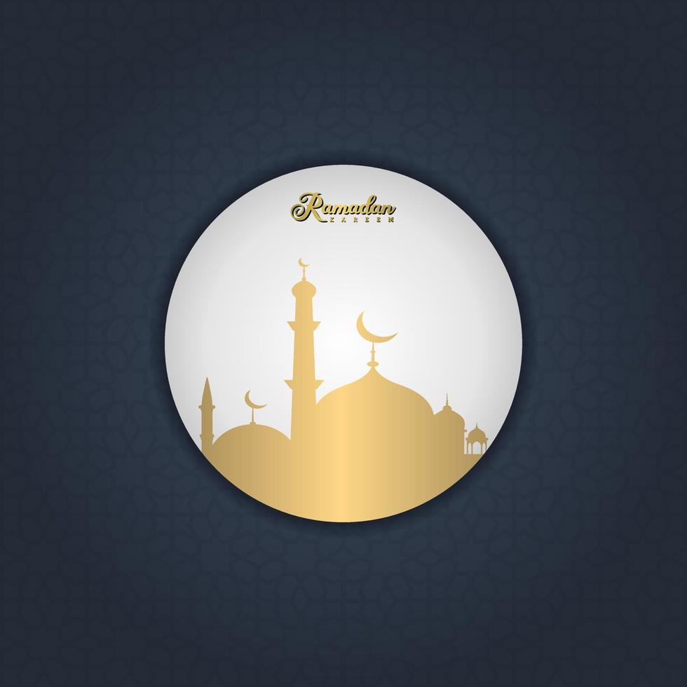 islamic greeting ramadan kareem card design background with modern ornament vector