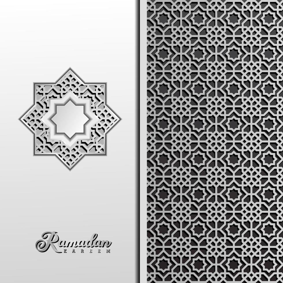 islamic greeting ramadan kareem card design background with modern ornament vector