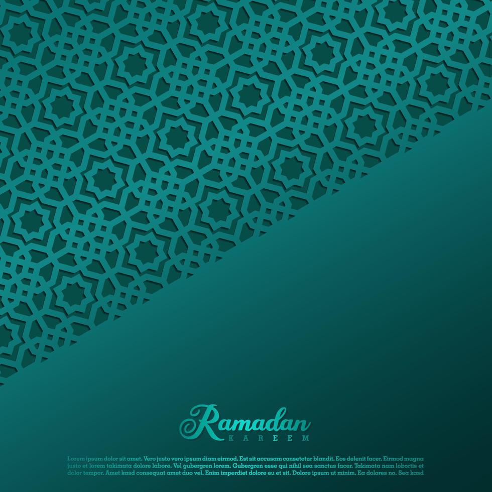 fondo de diseño de tarjeta de saludo islámico ramadan kareem con adorno moderno vector