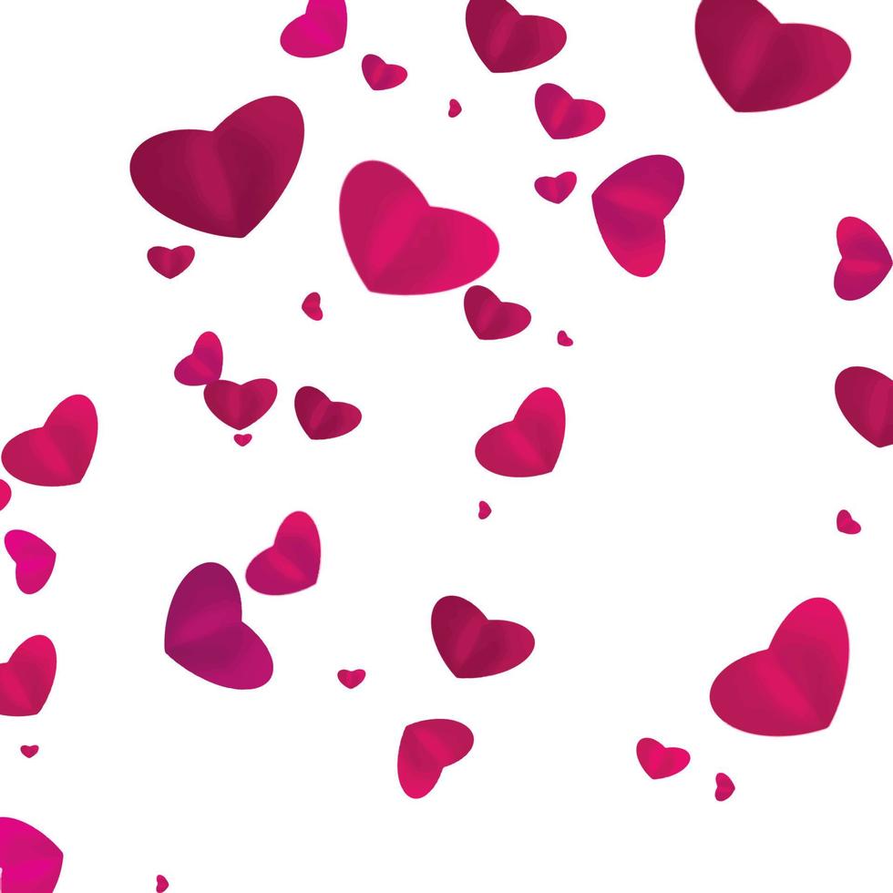 Red hearts isolated on white background. Valentine's Day. Vector illustration.