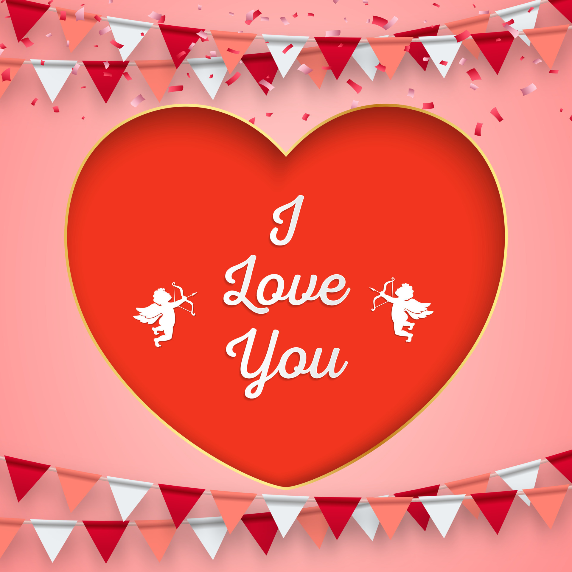 I love you happy valentines day background red Vector Image