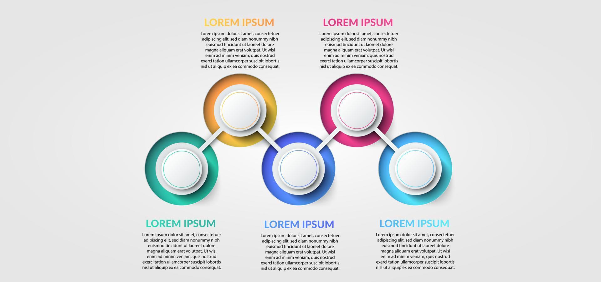 infografía de negocios. vector de diseño de infografías de línea de tiempo. plantilla de opciones de infografía abstracta. ilustración vectorial concepto de negocio con 5 opciones, pasos o procesos.