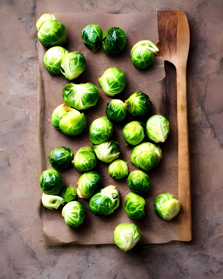 Fresh Green Brussels Sprouts photo