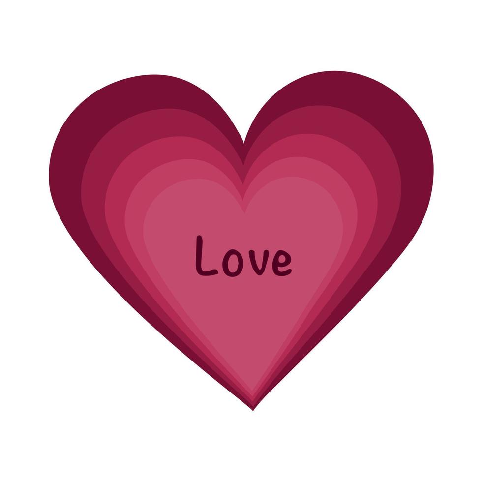 un corazón, un símbolo de amor y día de san valentín. icono de corazón rosa aislado sobre fondo blanco. ilustración vectorial vector