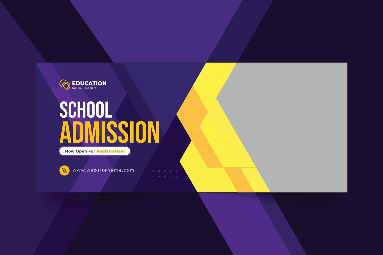 School admission timeline cover design and web banner template vector