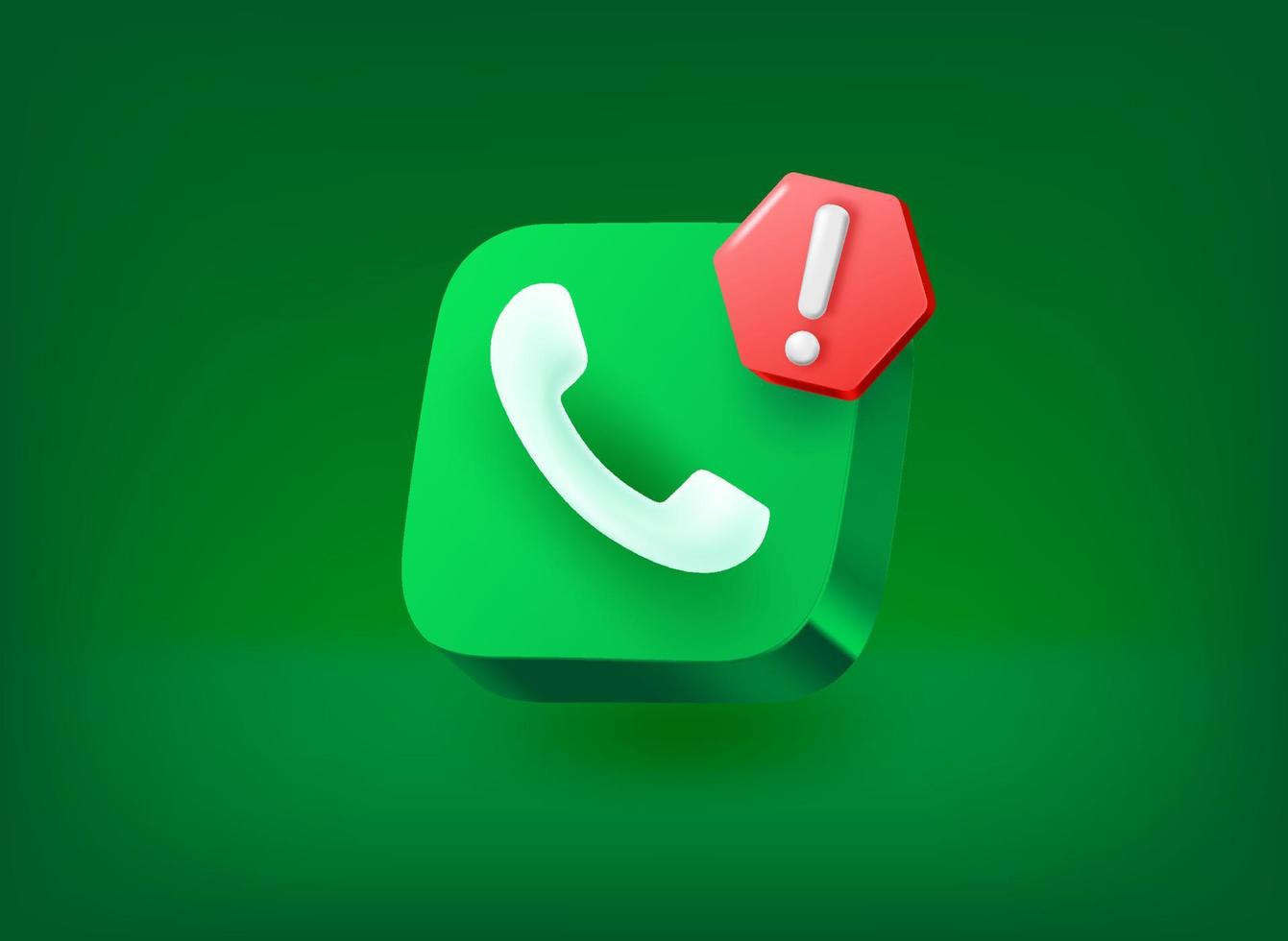 Spam concept. Icon with exclamation point pictogram. Vector 3d illustration