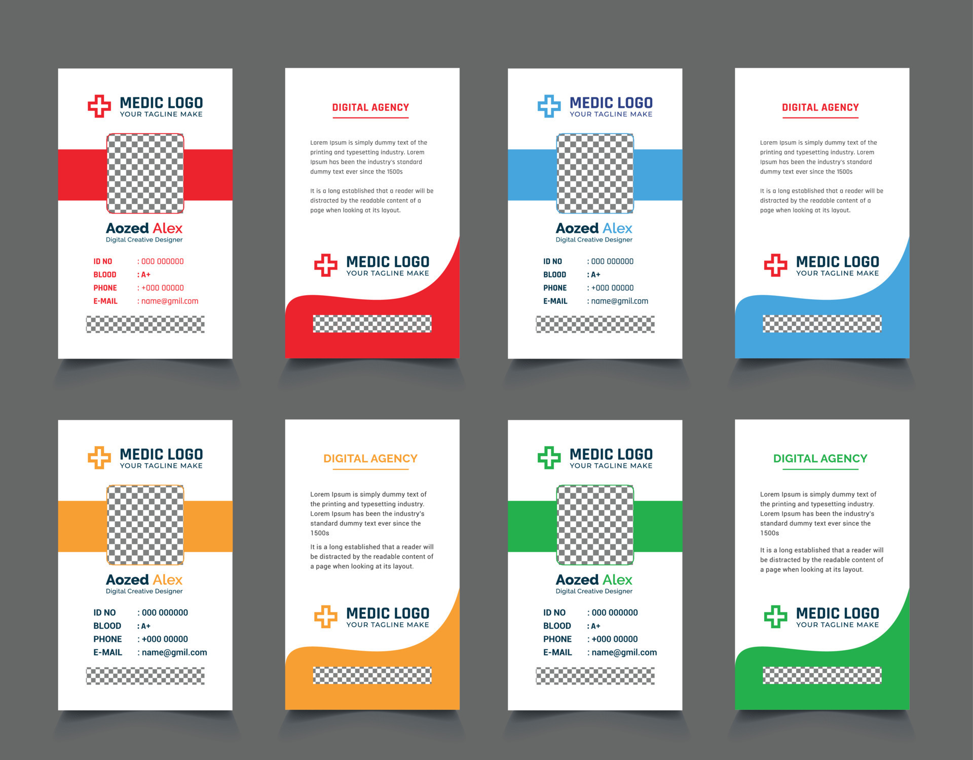 simple business hospital id card template design 17187706 Vector Art at