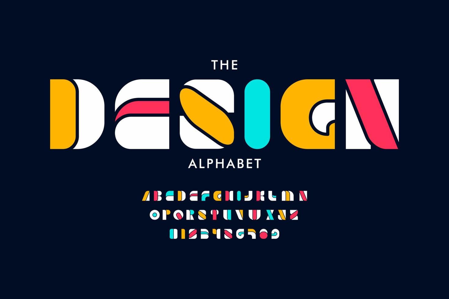 Modern abstract digital alphabet font. Minimal technology typography, Creative urban sport fashion futuristic font and with numbers. vector illustration