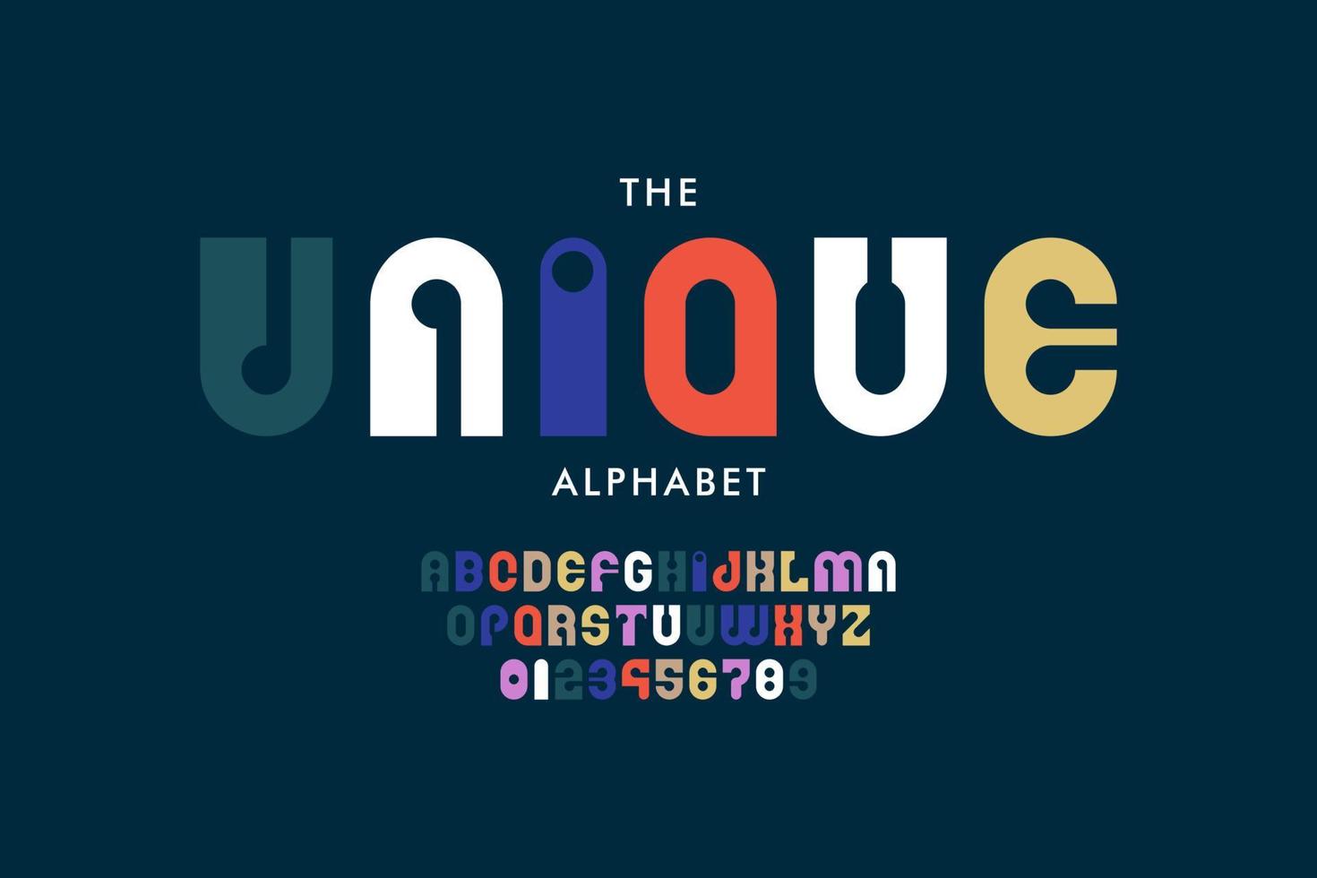 simple and colorful kids alphabet font. childsh typeface. modern alphabet design vector