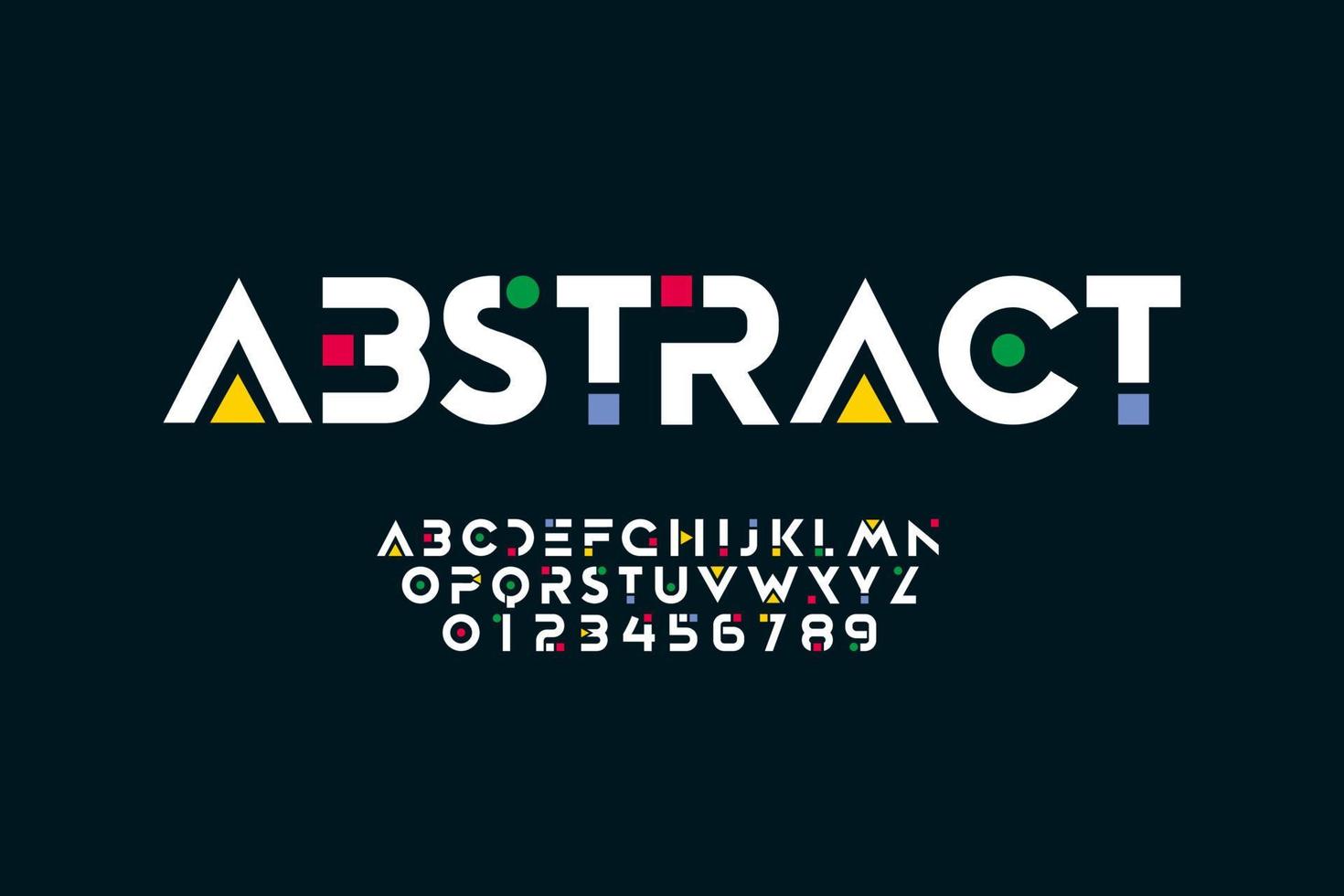 Modern abstract digital alphabet font. Minimal technology typography, Creative urban sport fashion futuristic font and with numbers. vector illustration