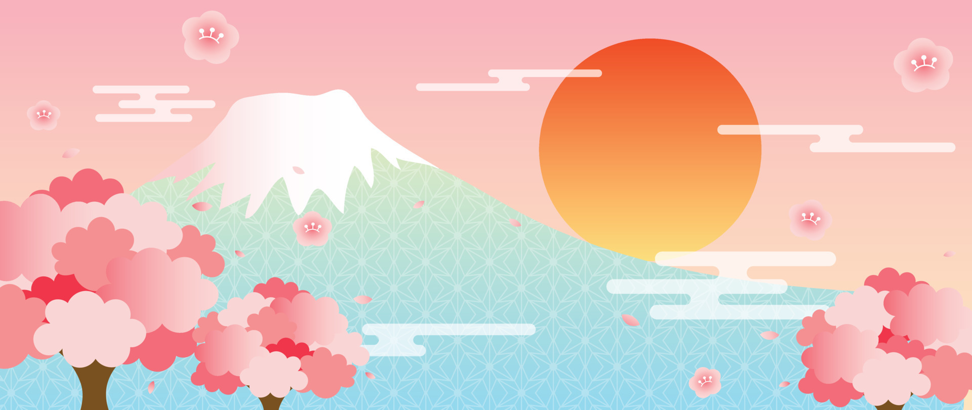 Japanese background vector illustration. Happy new year decoration