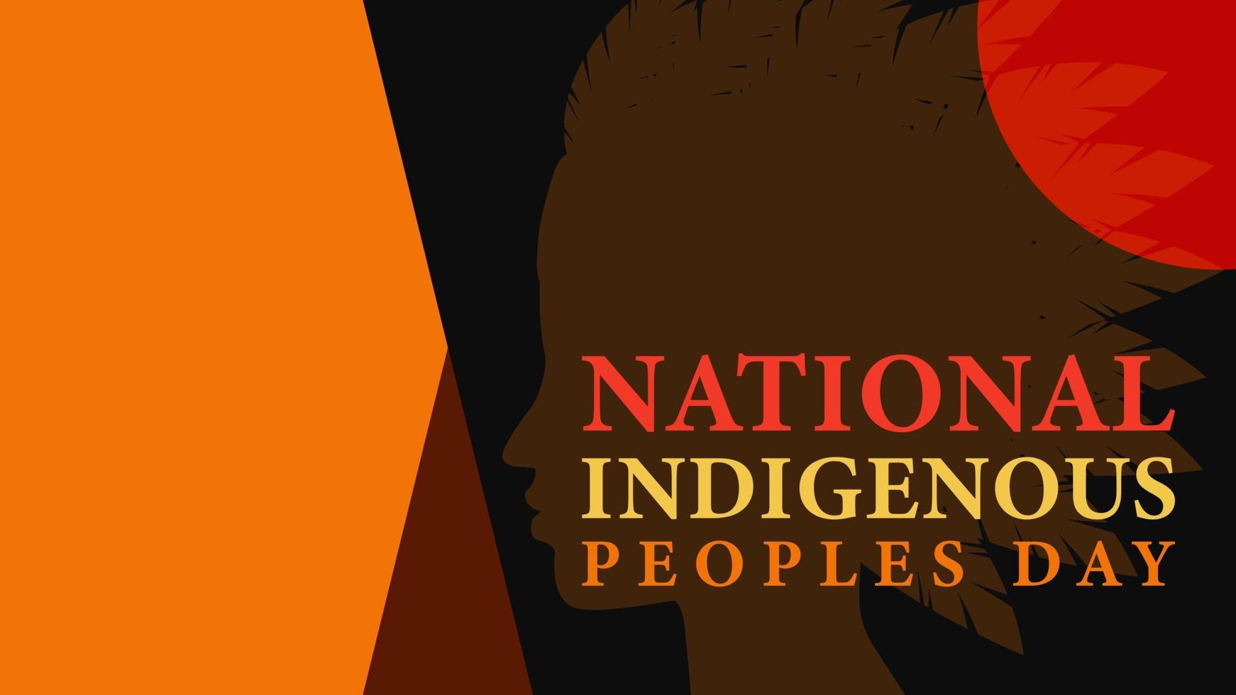 Indigenous Peoples Day. Template illustration design for background, banner, card, holiday celebration concept with text. vector