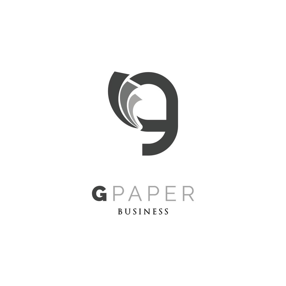 plantilla de diseño de logotipo de icono de papel de letra inicial g vector