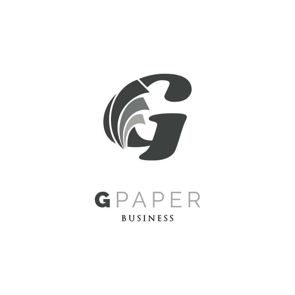 plantilla de diseño de logotipo de icono de papel de letra inicial g vector