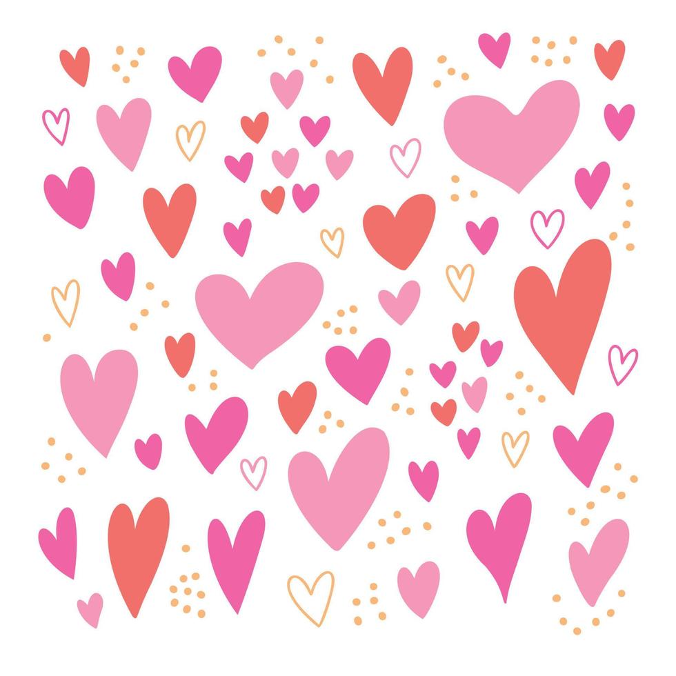 Different shapes of Hearts Set. Valentine's day romance icon collection vector