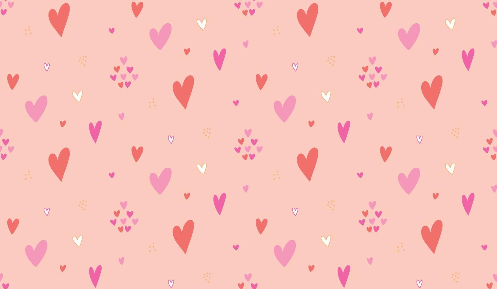 Cute hearts seamless vector pattern. Valentine's Day hand drawn background. Marker drawn different heart shapes and silhouettes. Hand drawn ornament