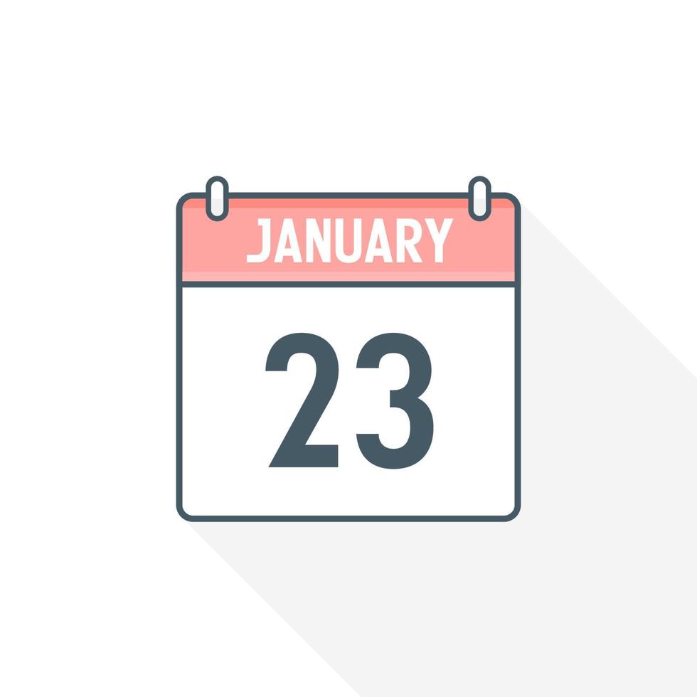 Icono del calendario del 23 de enero. 23 de enero calendario fecha mes icono vector ilustrador