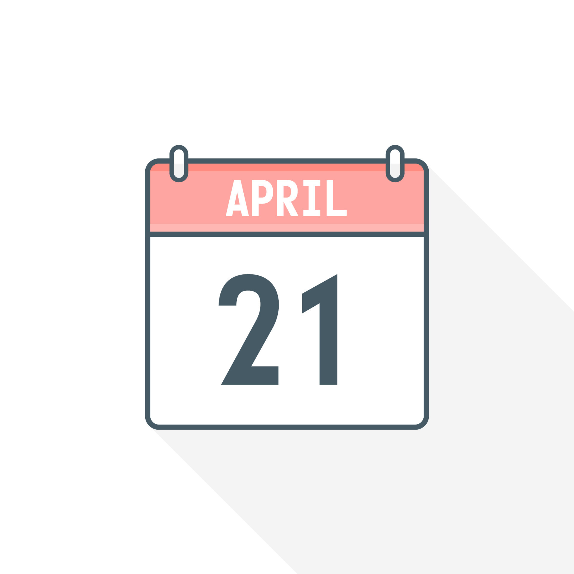 21st April calendar icon April 21 calendar Date Month icon vector 21st April calendar icon April 21 calendar Date Month icon vector