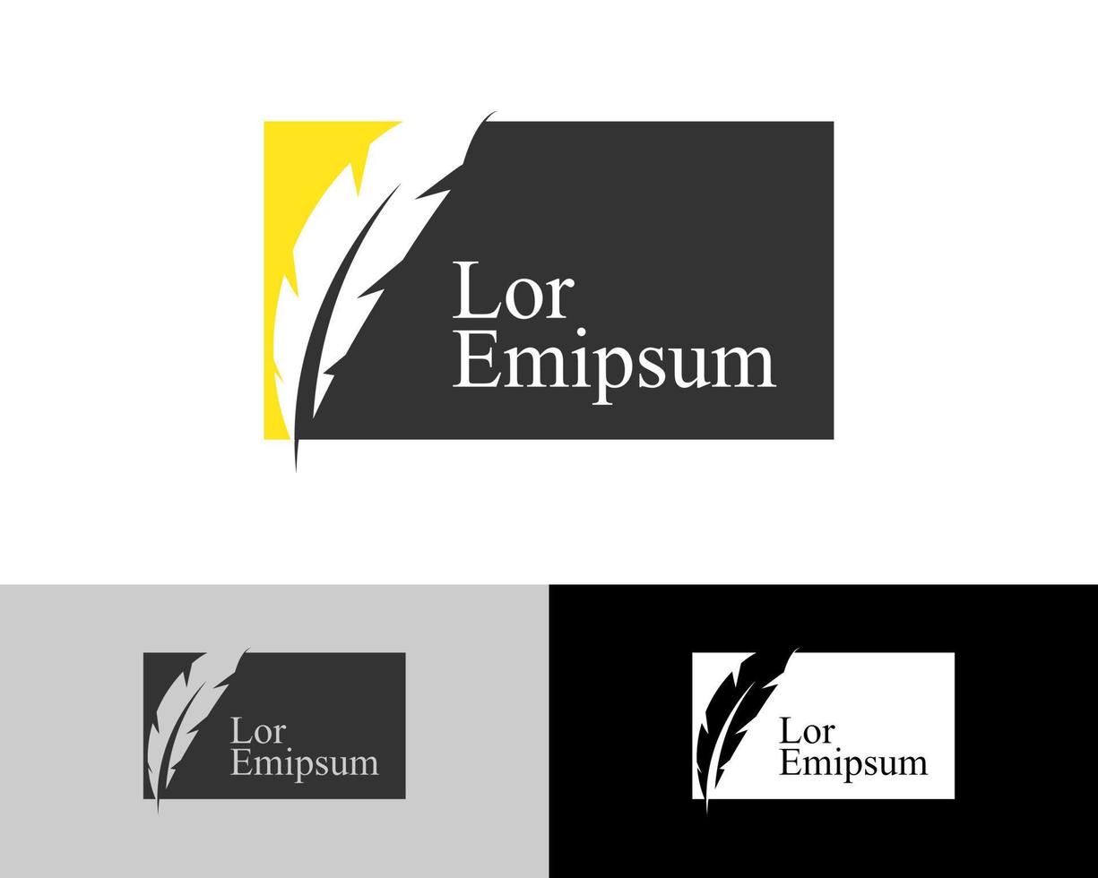 Feather Logo, Modern and Elegant Logo Design vector