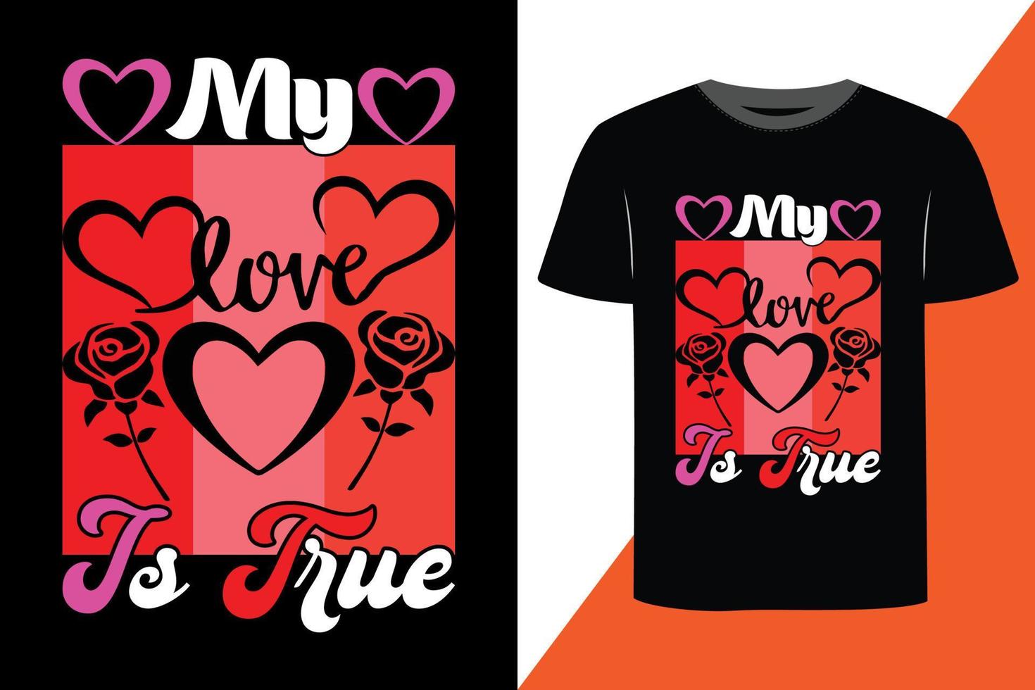 diseño de camiseta listo para imprimir de san valentín vector