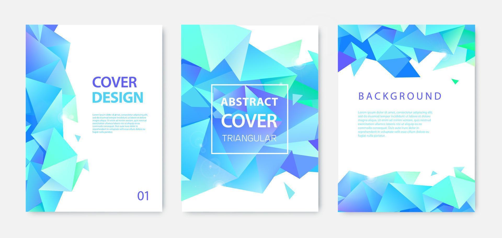 Set of vector bright abstract polygonal contemporary templates, posters, placards, brochures, banners, flyers, backgrounds and etc. Colorful, facet, low poly template