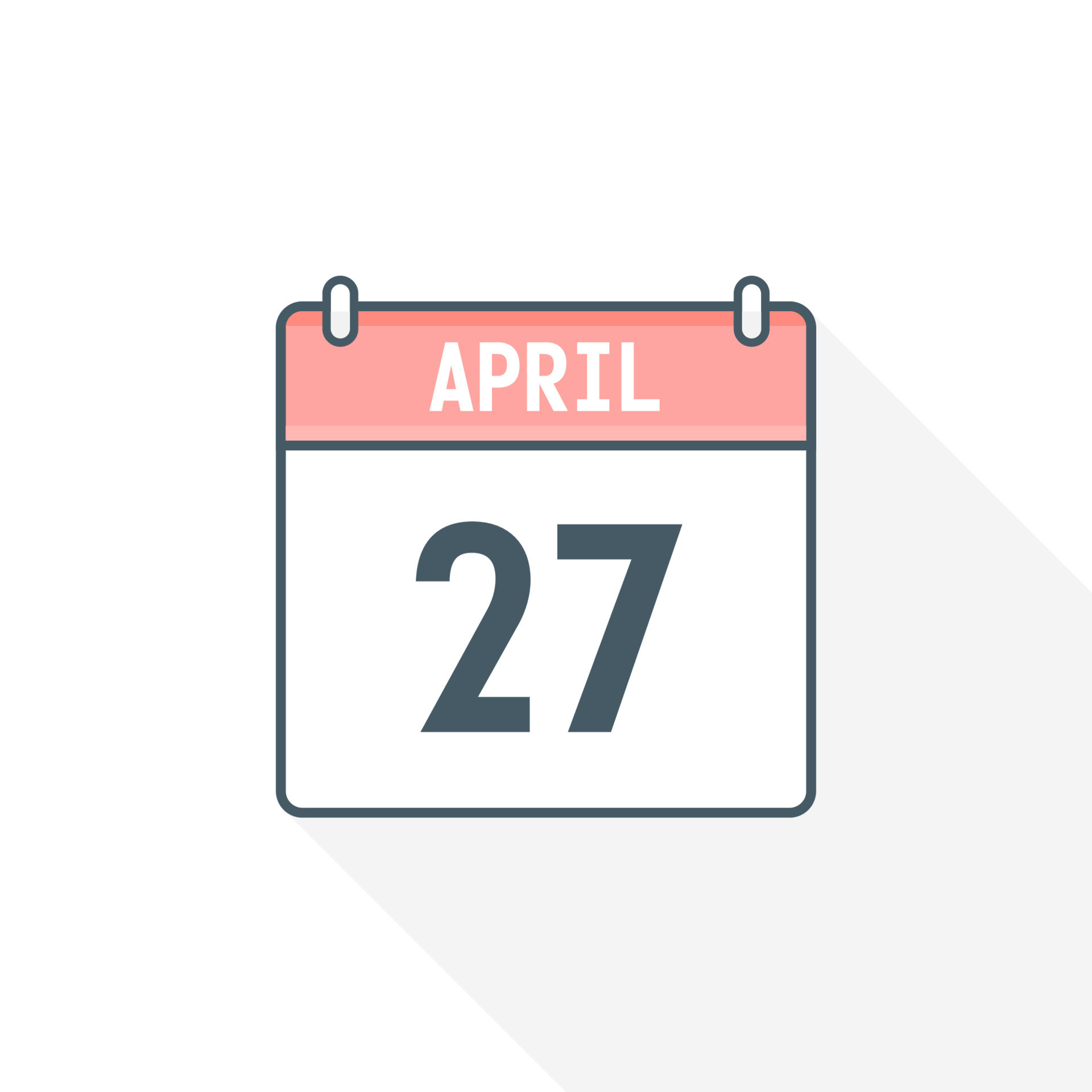 27th April calendar icon April 27 calendar Date Month icon vector 27th April calendar icon April 27 calendar Date Month icon vector