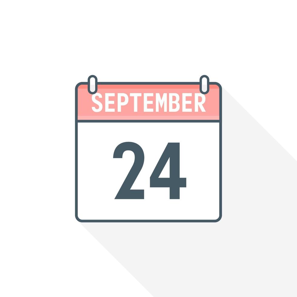 24th September calendar icon. September 24 calendar Date Month icon vector illustrator