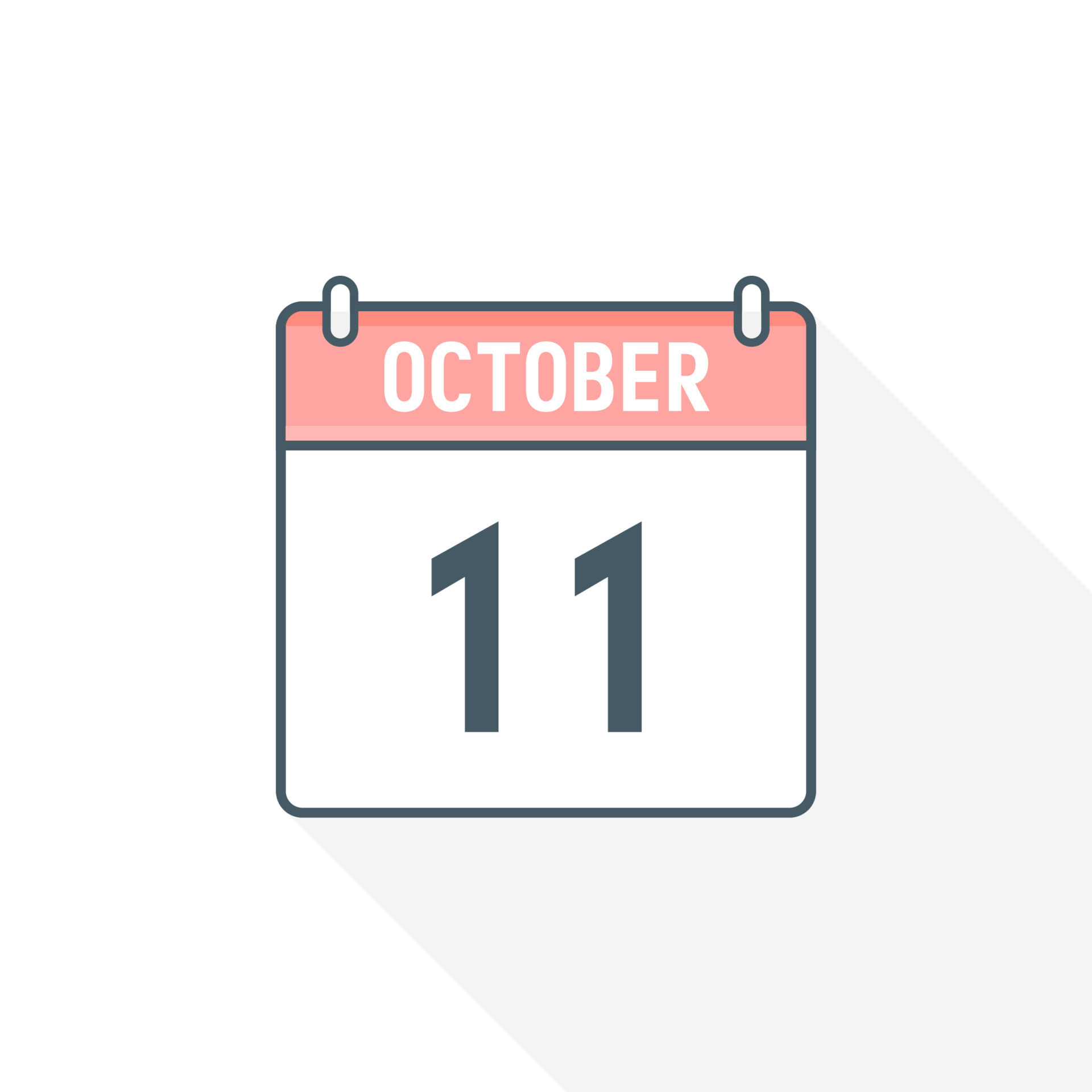 11th October calendar icon October 11 calendar Date Month icon vector 11th October calendar icon October 11 calendar Date Month icon vector