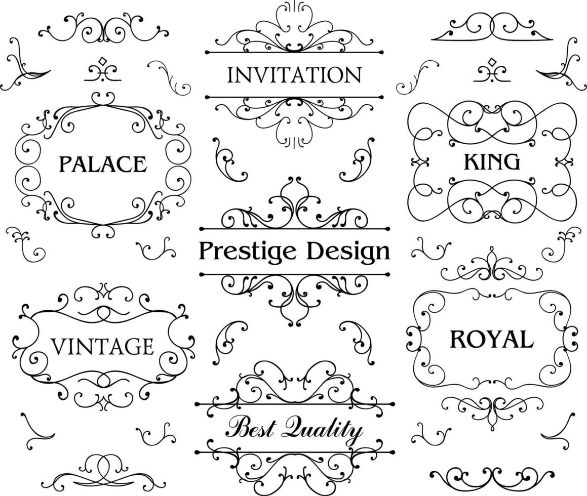 Luxurious Royal Logo Vector Design Template Suitable For Businesses and Product Names, Luxury industry like hotel, wedding, restaurant and real estate. Swirl badges, frames