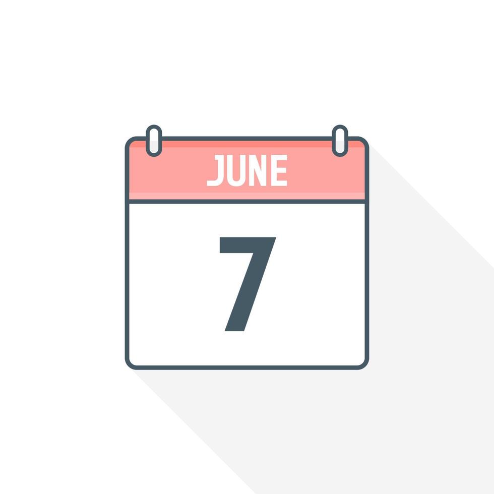 7th June Calendar Icon June 7 Calendar Date Month Icon Vector 7th-june-calendar-icon-june-7-calendar-date-month-icon-vector