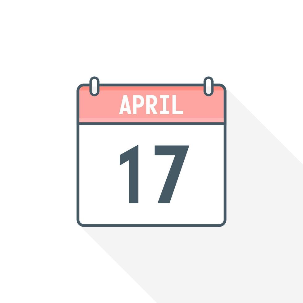 17th April Calendar Icon April 17 Calendar Date Month Icon Vector 17th-april-calendar-icon-april-17-calendar-date-month-icon-vector