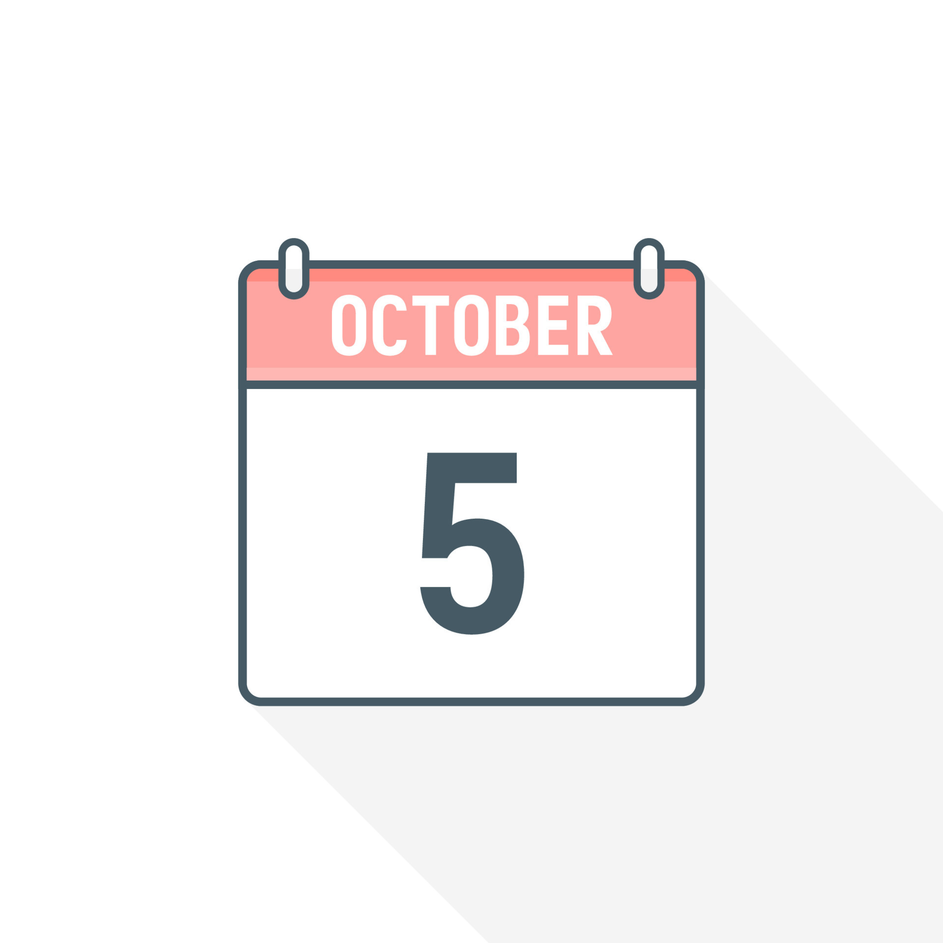 5th October calendar icon October 5 calendar Date Month icon vector 5th October calendar icon October 5 calendar Date Month icon vector