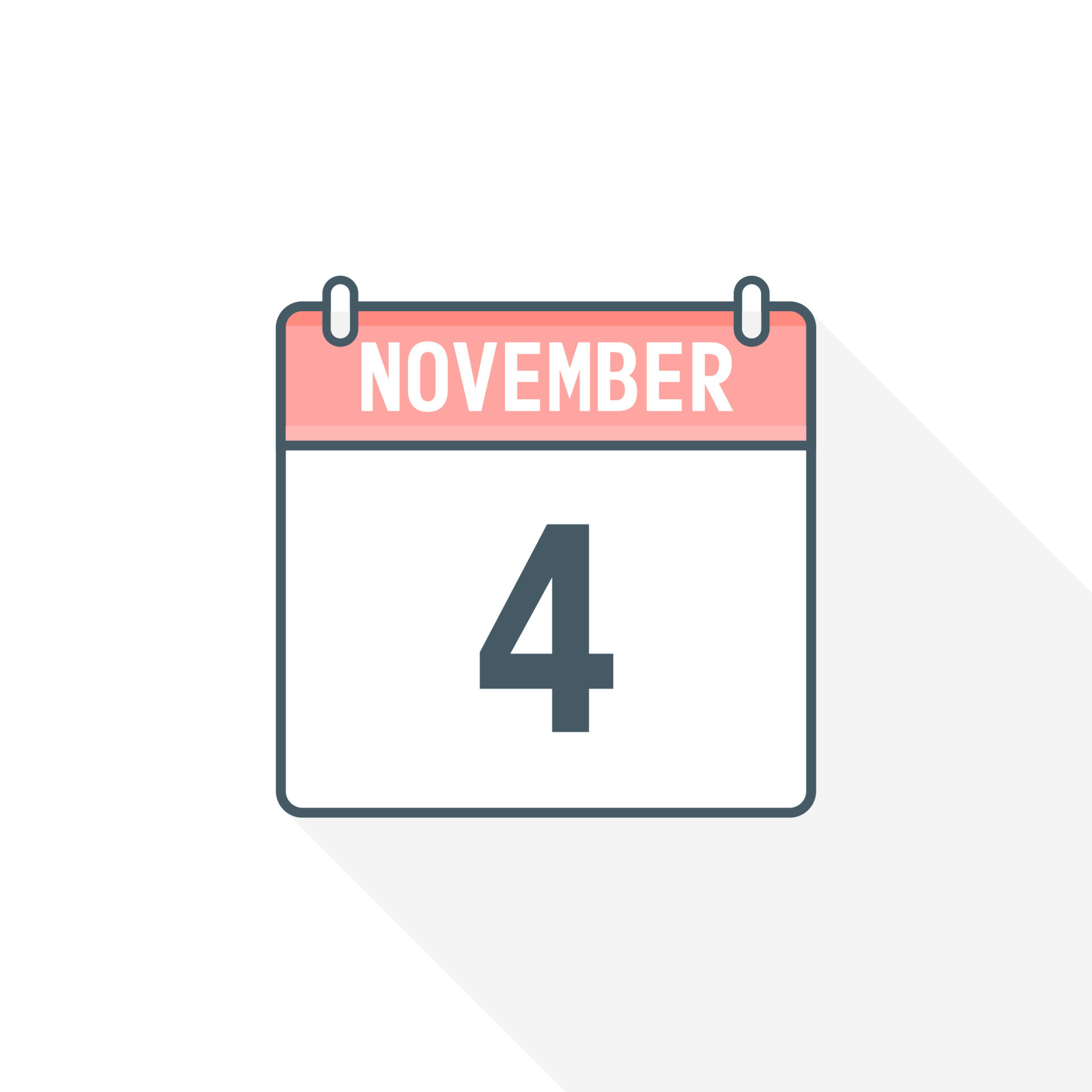 4th November calendar icon November 4 calendar Date Month icon vector 4th November calendar icon November 4 calendar Date Month icon vector