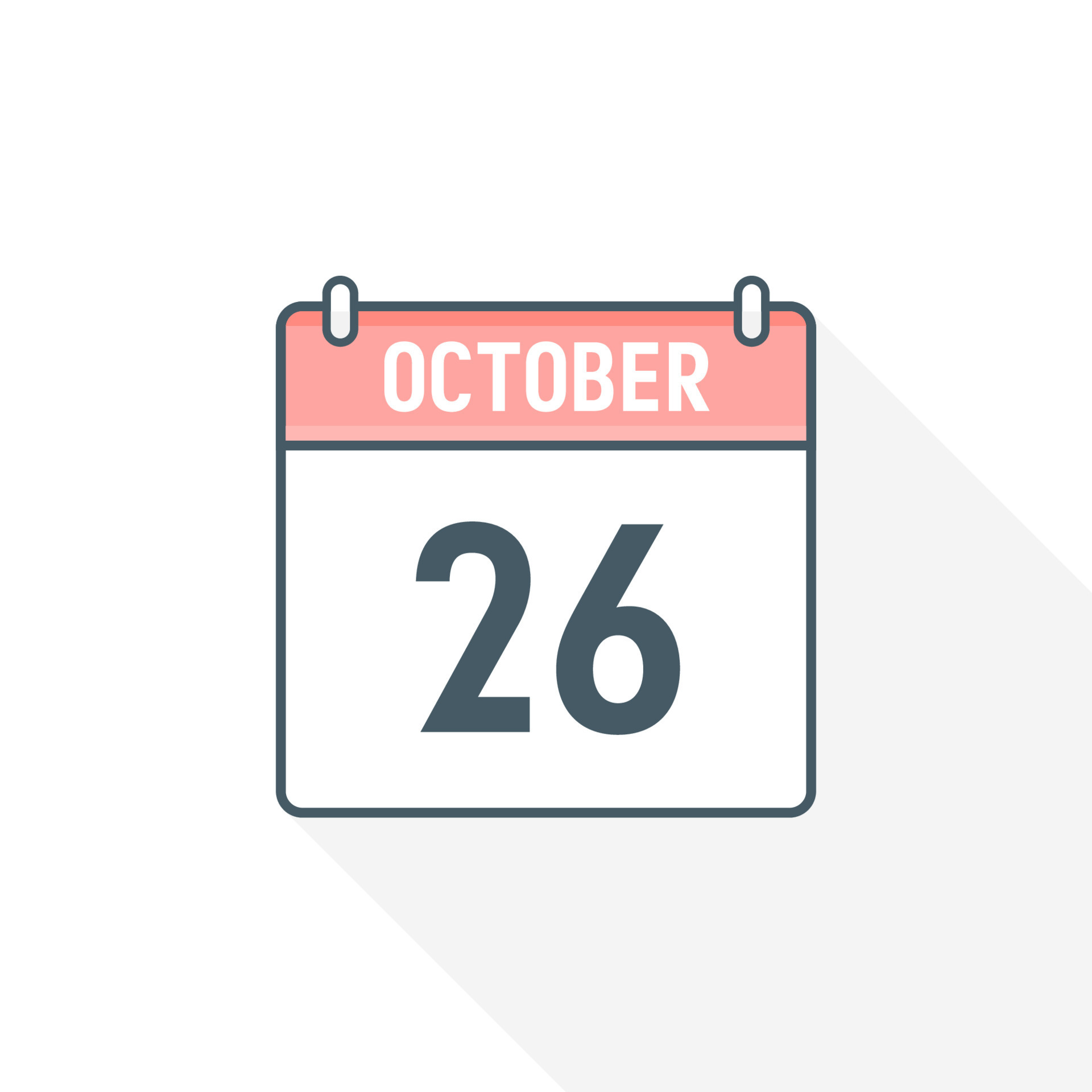 26th October calendar icon October 26 calendar Date Month icon vector 26th October calendar icon October 26 calendar Date Month icon vector