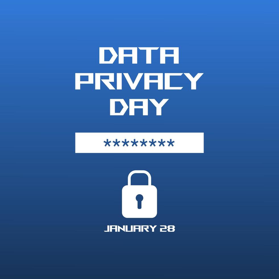 Data privacy day. hidden lock password. Template for poster, cover, web, social media square background vector