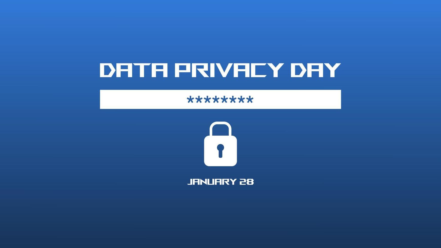 Data privacy day. hidden lock password. Template for poster, cover, web, social media vector