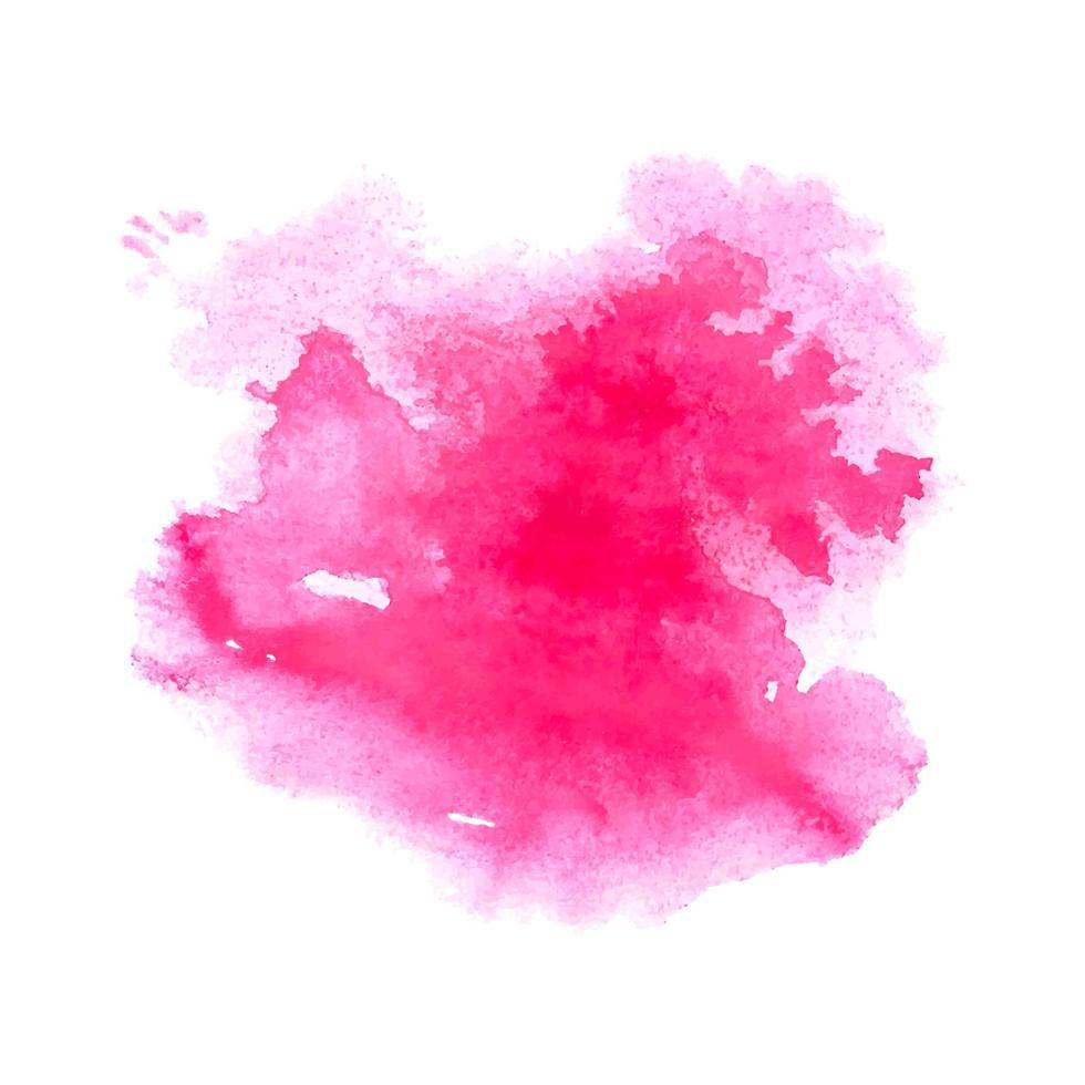 Mancha de acuarela líquida abstracta en color rosa aislada sobre fondo blanco. ilustración vectorial dibujada a mano. vector