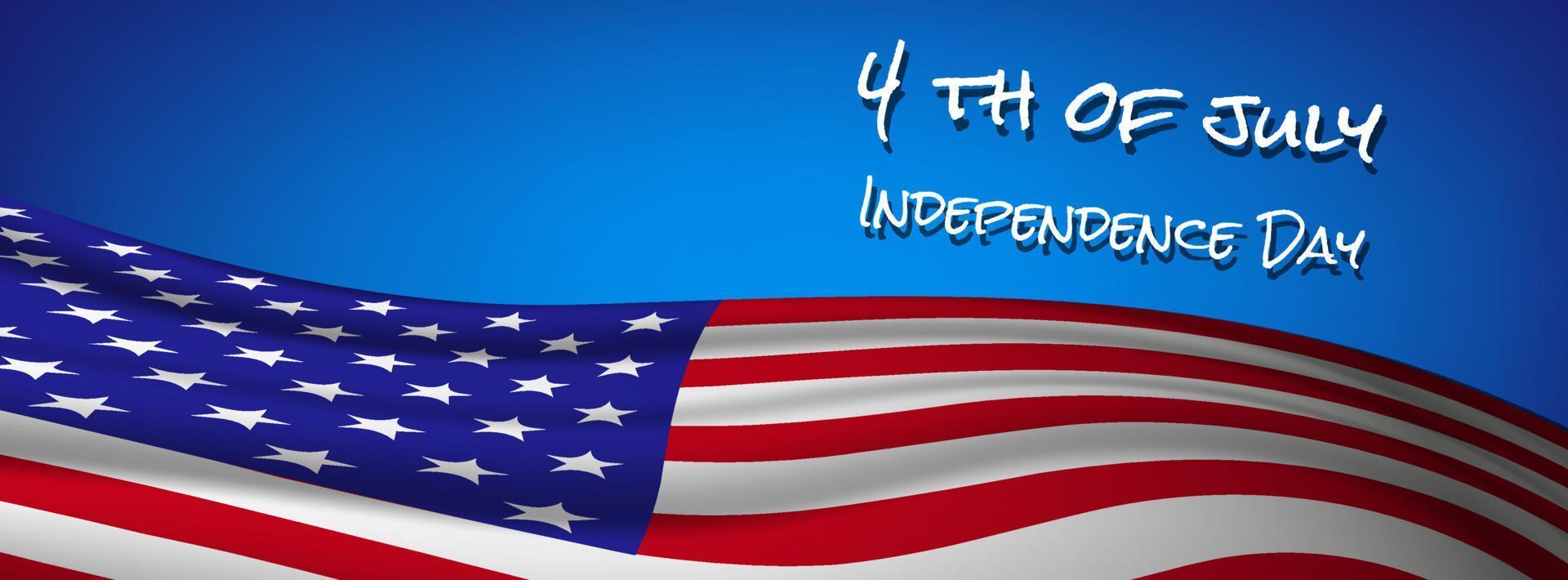 bandera americana banner 4 de julio independencia vector
