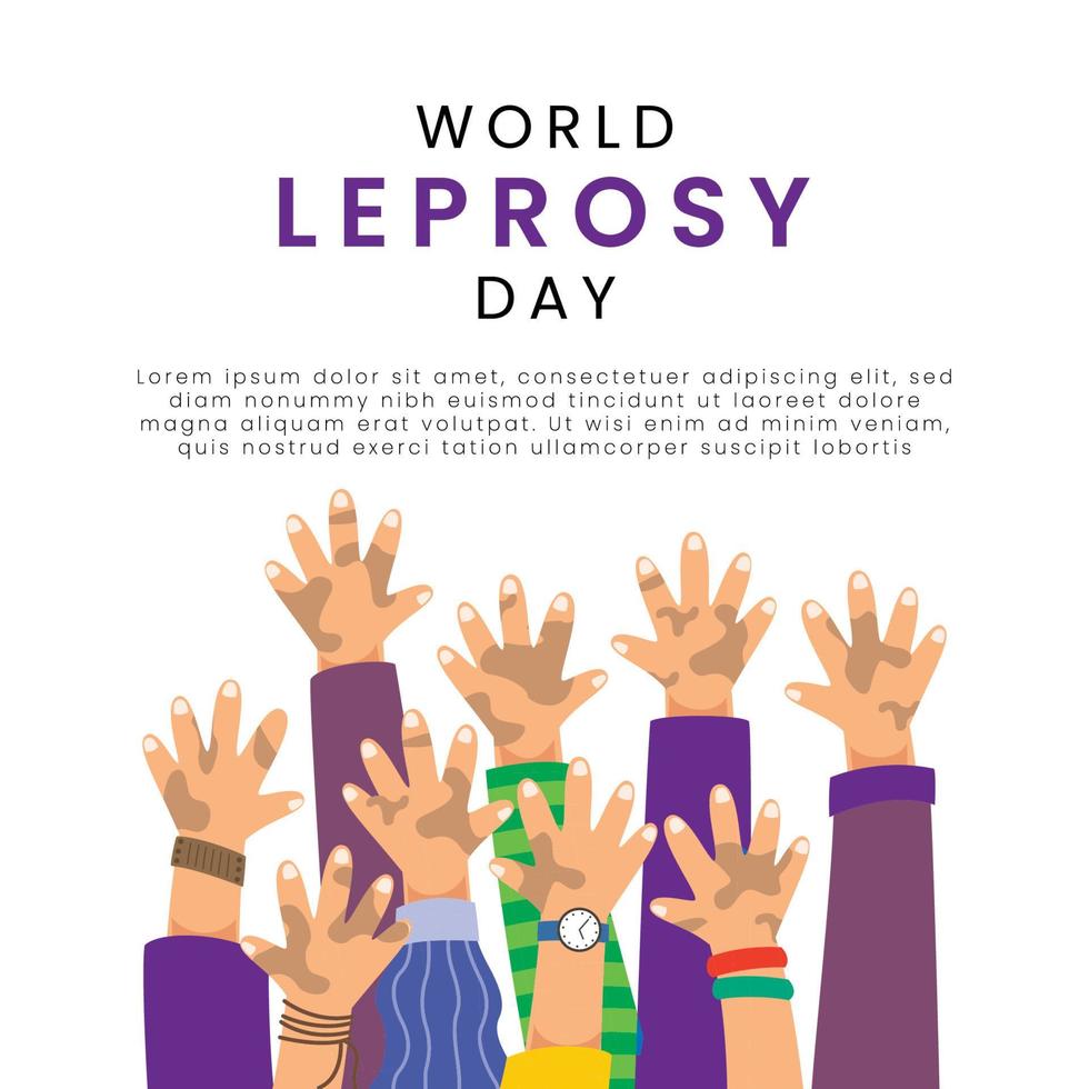 World Leprosy Day Symbol for Social Media Template Banner. Vector illustration of World Leprosy Day.