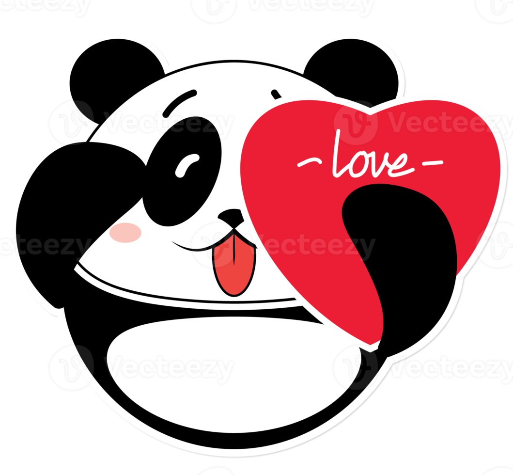 panda love valentine cartoon cute png